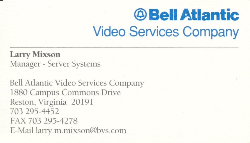 Bell Atlantic Business Card