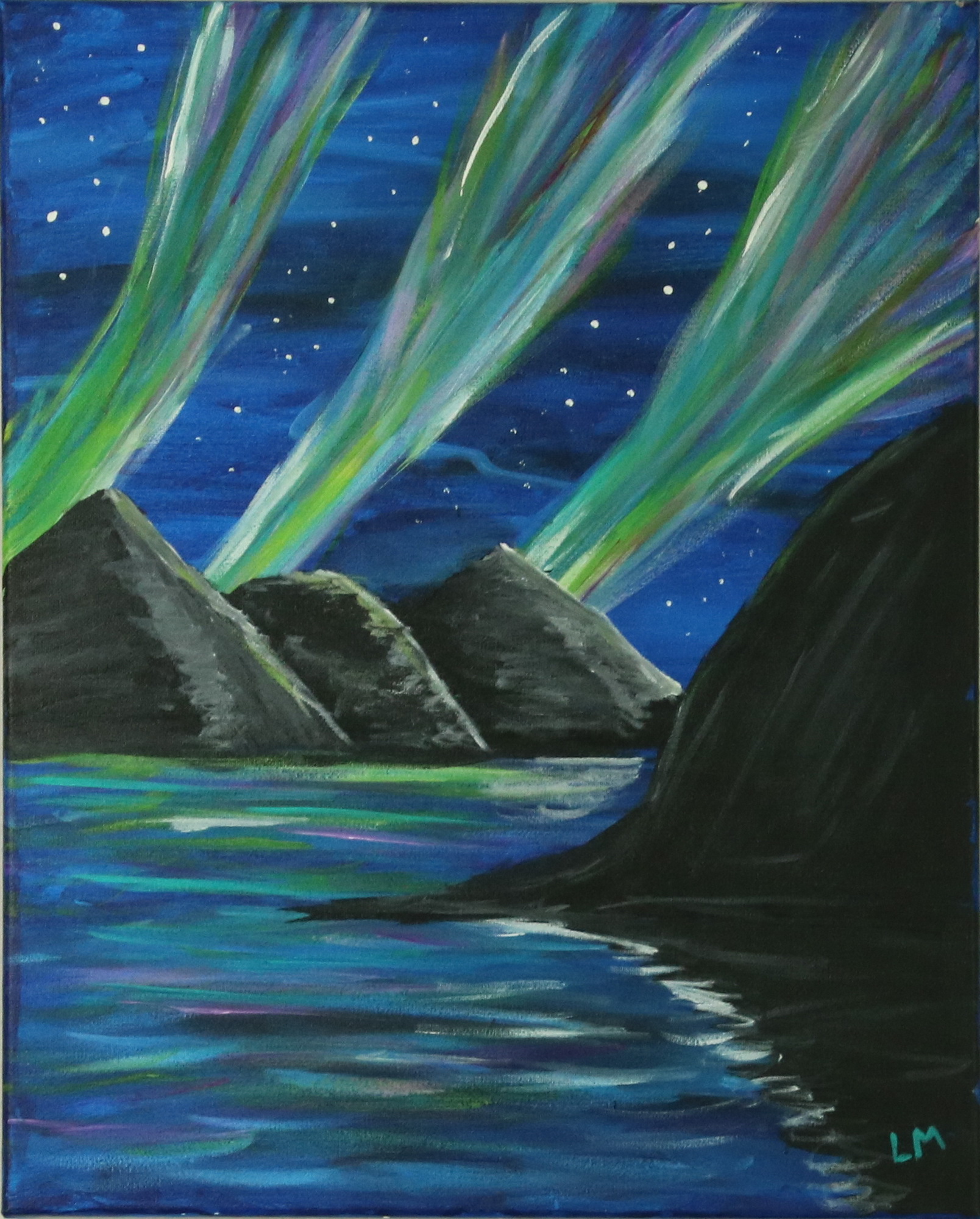Northern Lights - 2020<br/>Art studio reopened for in studio painting lessons which I went to to show support.