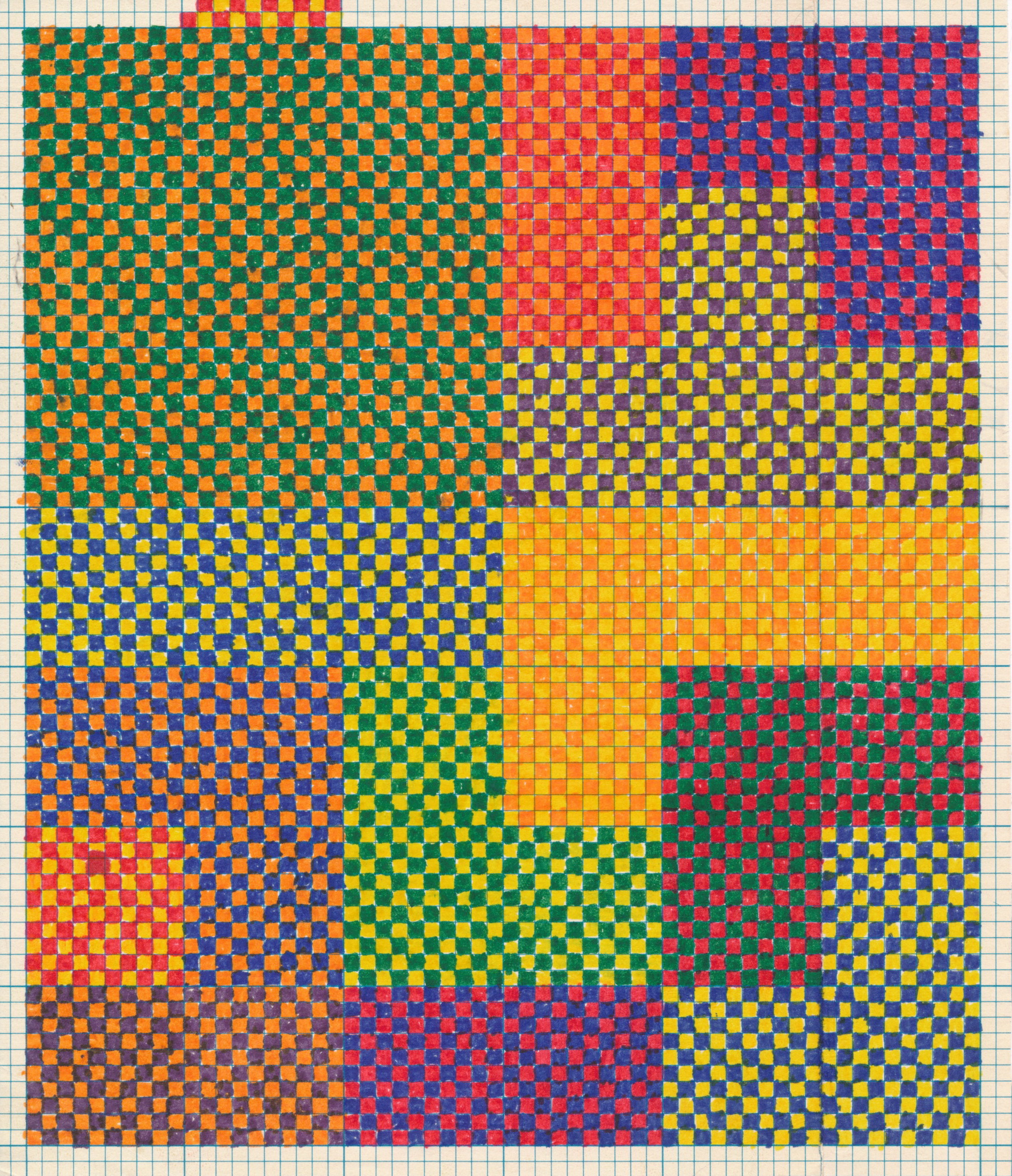 Colored Squares<br> Colored Pens - 1969