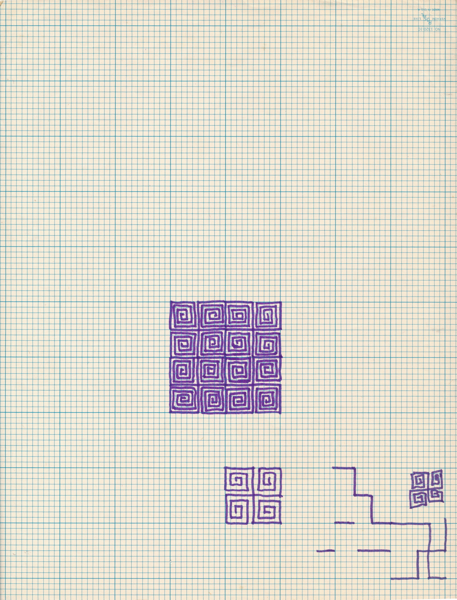 Purple Geometric<Br> Colored Pen - 1969