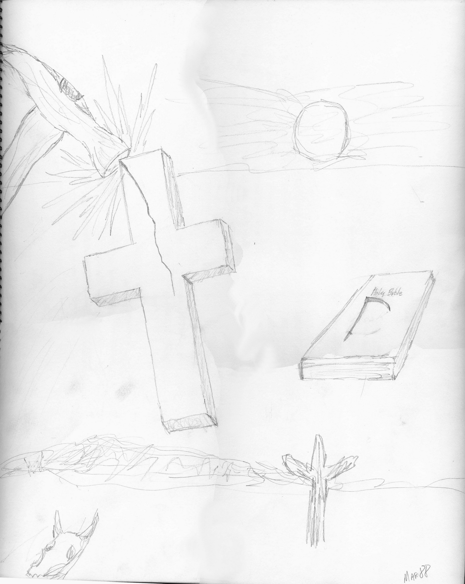 Breaking of Religion, Surrealist Drawing<br>1988