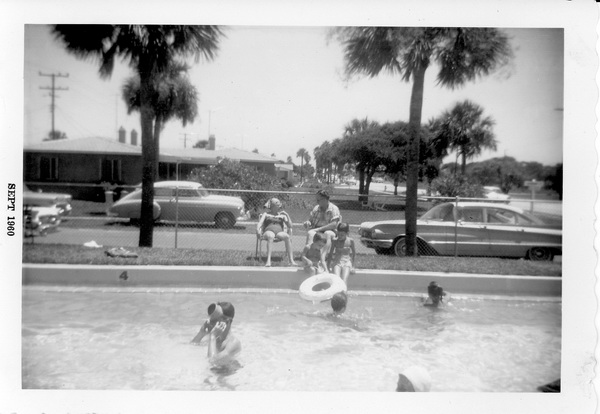 Grandma, Grandpa Junior with kids in pool at Elinor Village