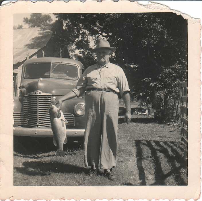 Wilbur with fish and truck