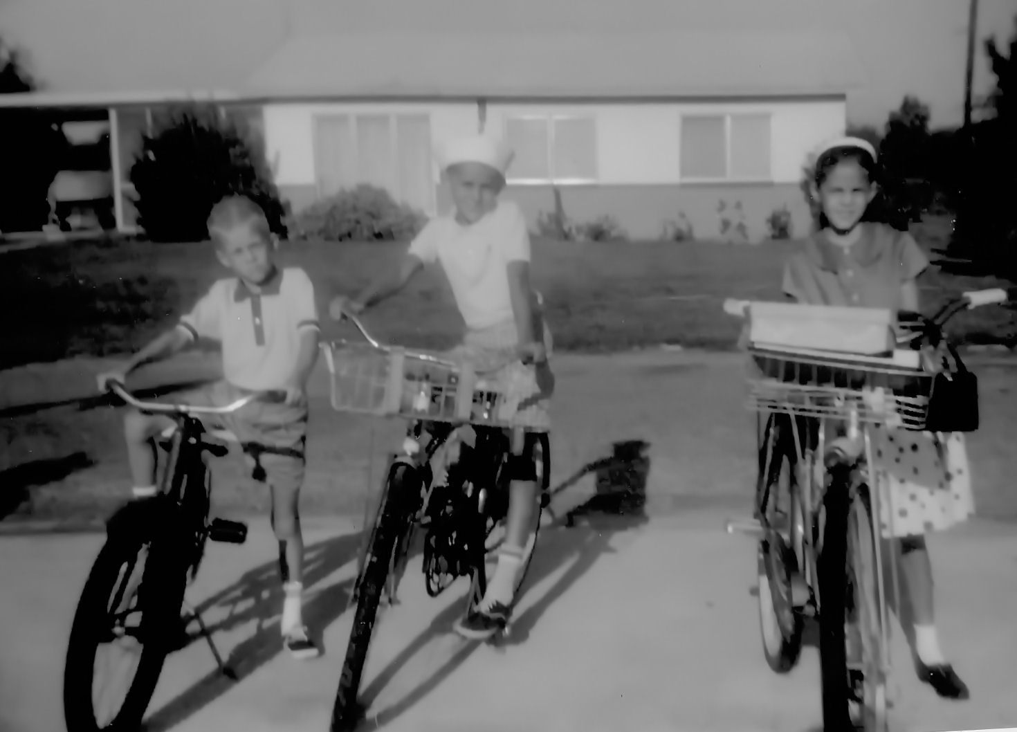 Larry, David, Brenda on bikes