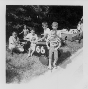 Neighborhood kids and me before the race