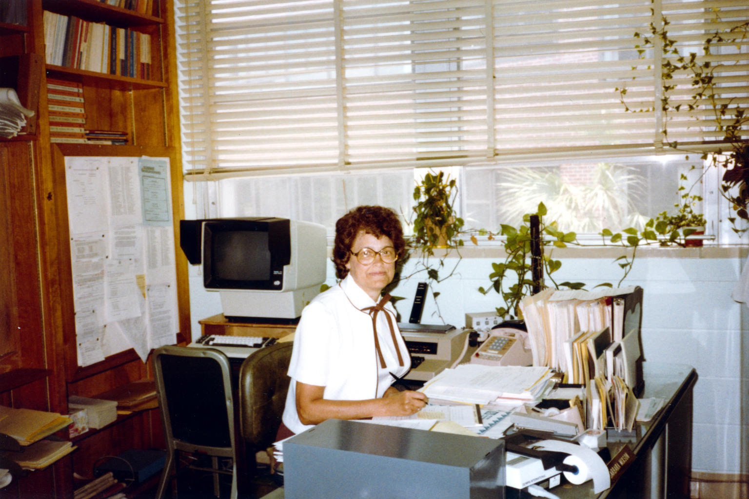 Mom at her desk in the Physics Department
