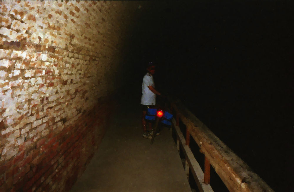 Yes, it was dark, you could not see the opposite end of the tunnel until well into it. We came prepared with flashlights.