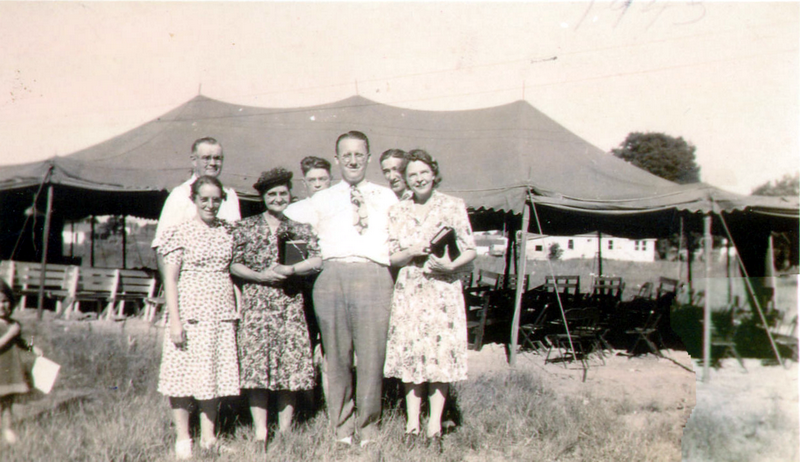 Fred at a Tent Revival in 1945