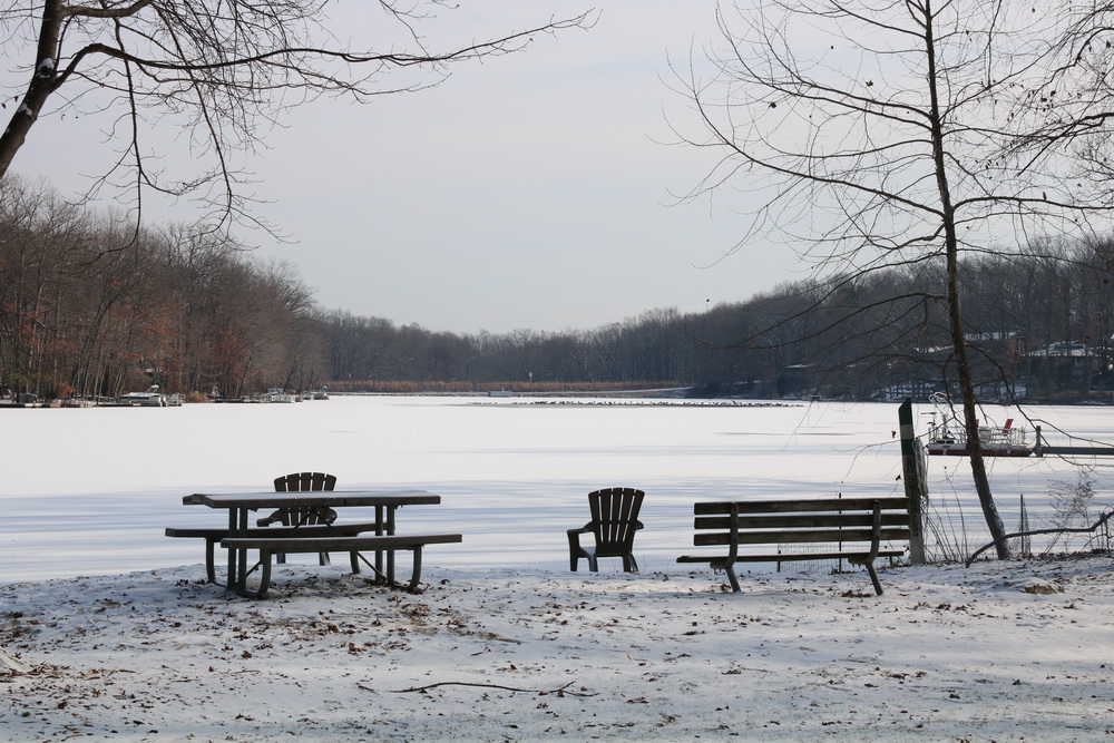 Lake Anne frozen over