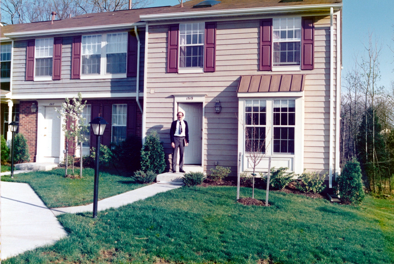 Me in front of townhouse