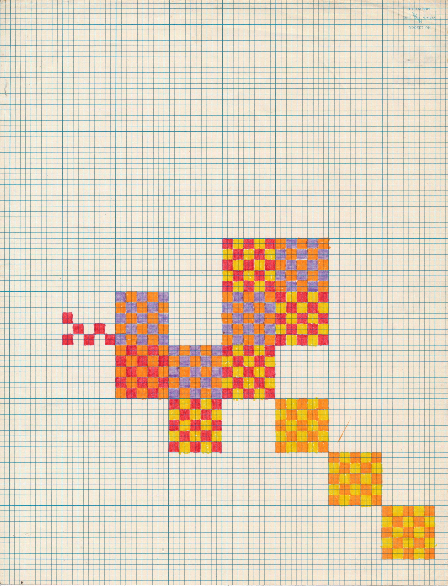 Colored Squares<br> Colored Pens - 1969