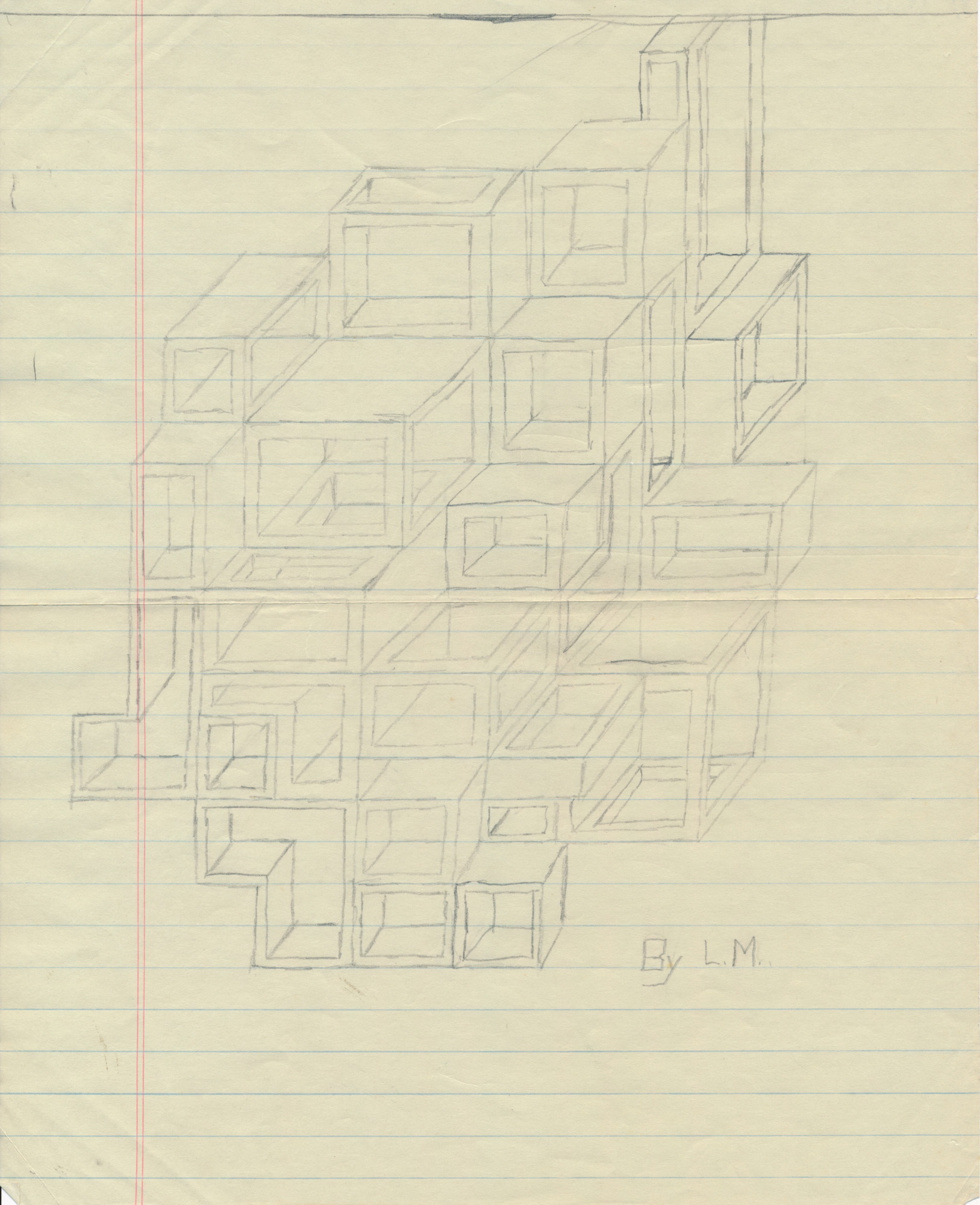3-D Stacked Boxes - 1969