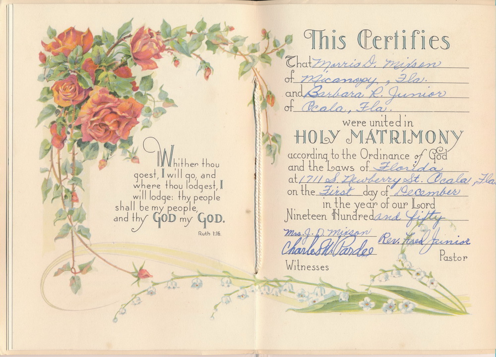 Wedding Certificate