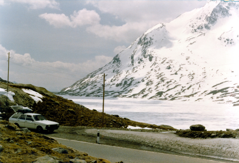 Tom and Brenda's car next to frozen lake