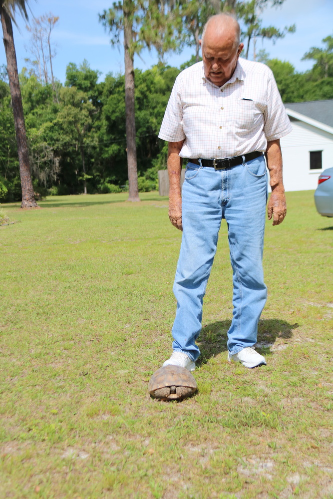 Dad with turtle