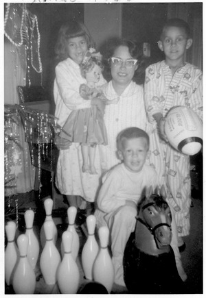 Christmas, Me with white football, brenda with her Chatty Cathy doll