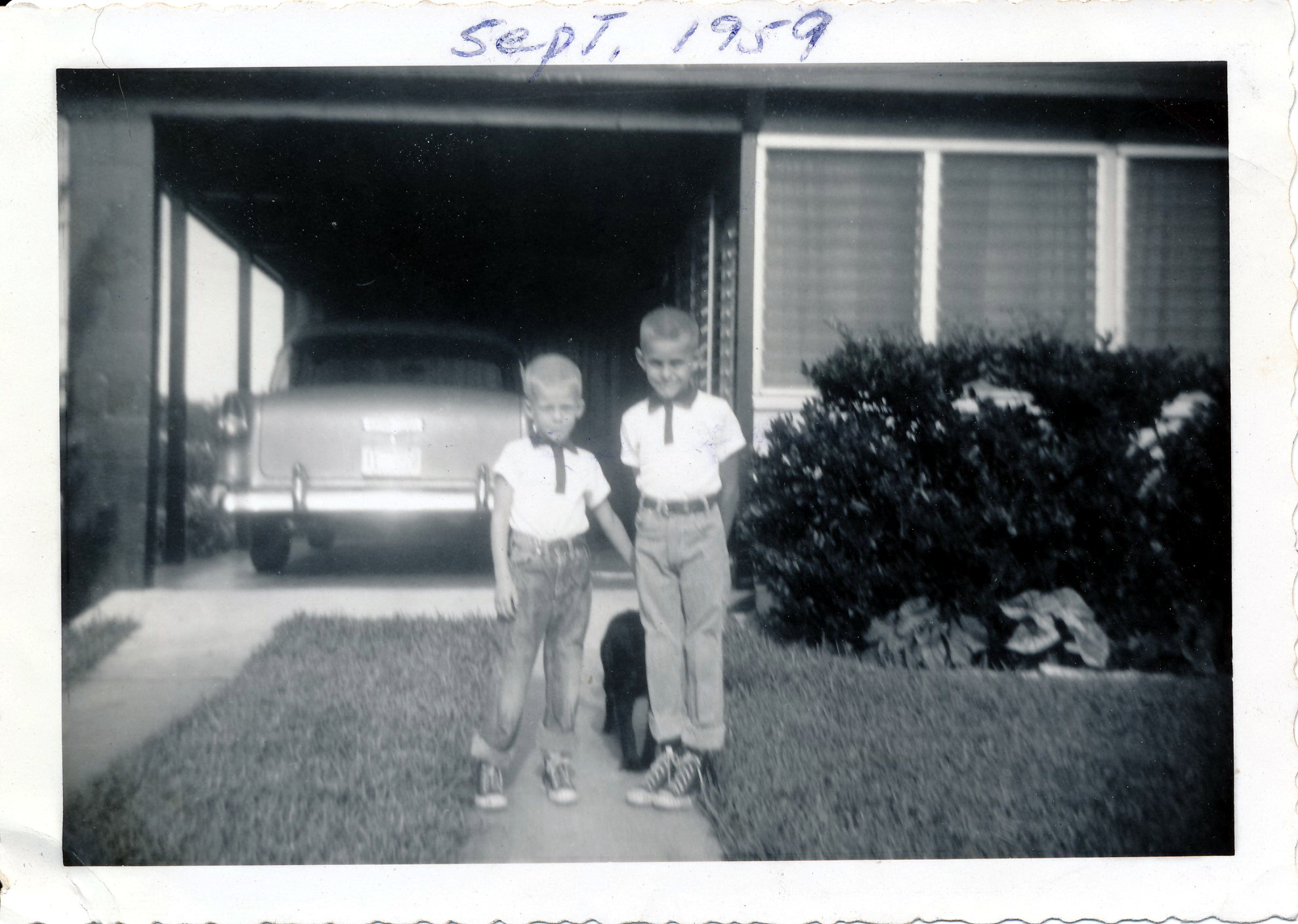 David, Larry and Happy the dog