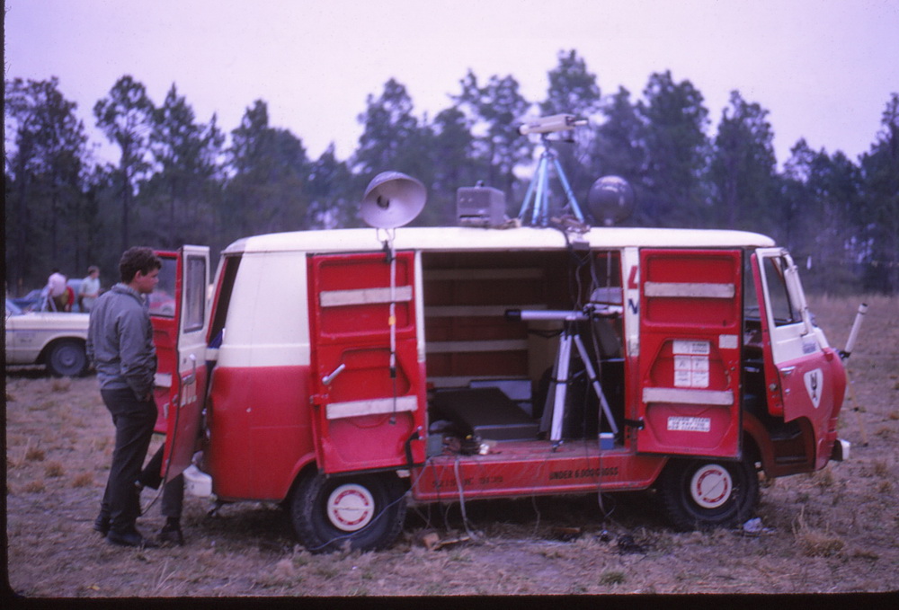 Van full of equipment.