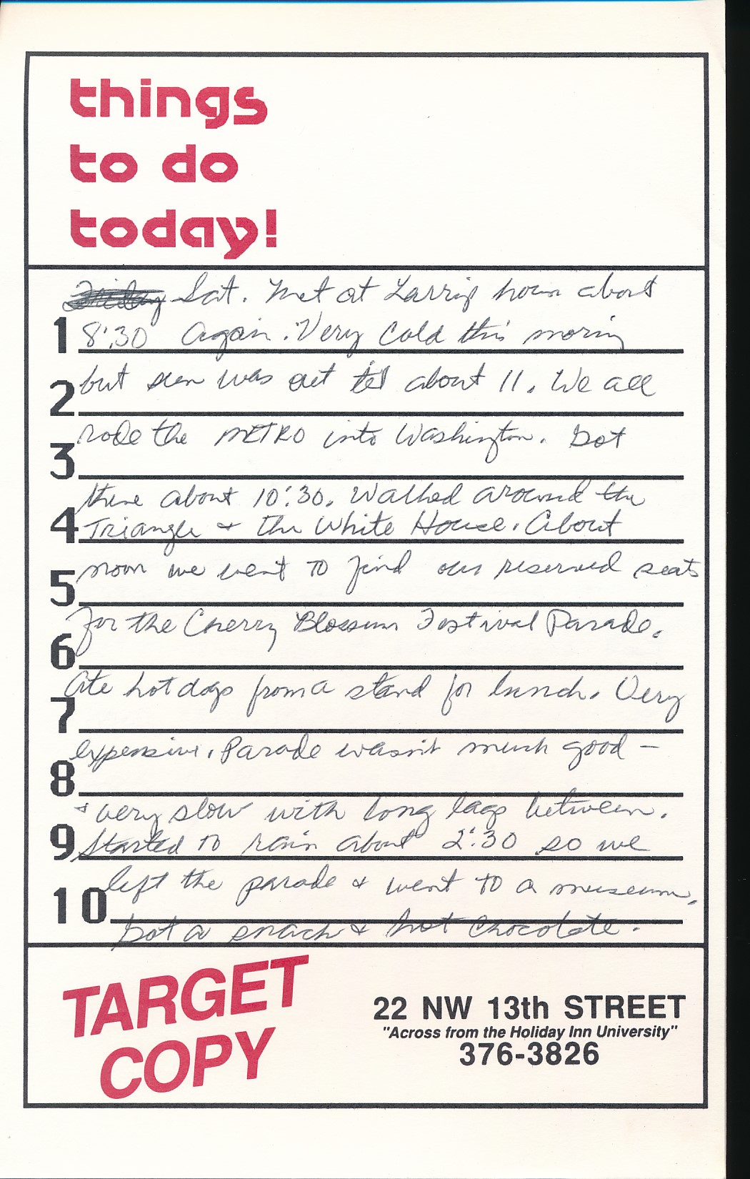 Mom's log