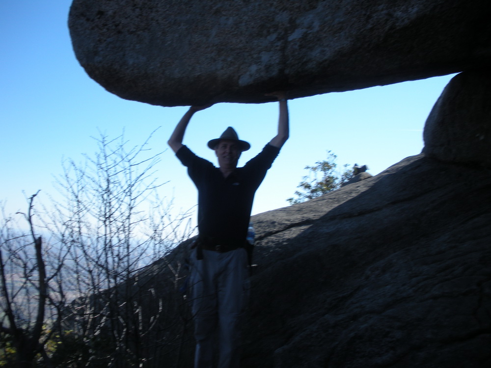 I had to hold the rock up so others could pass underneath