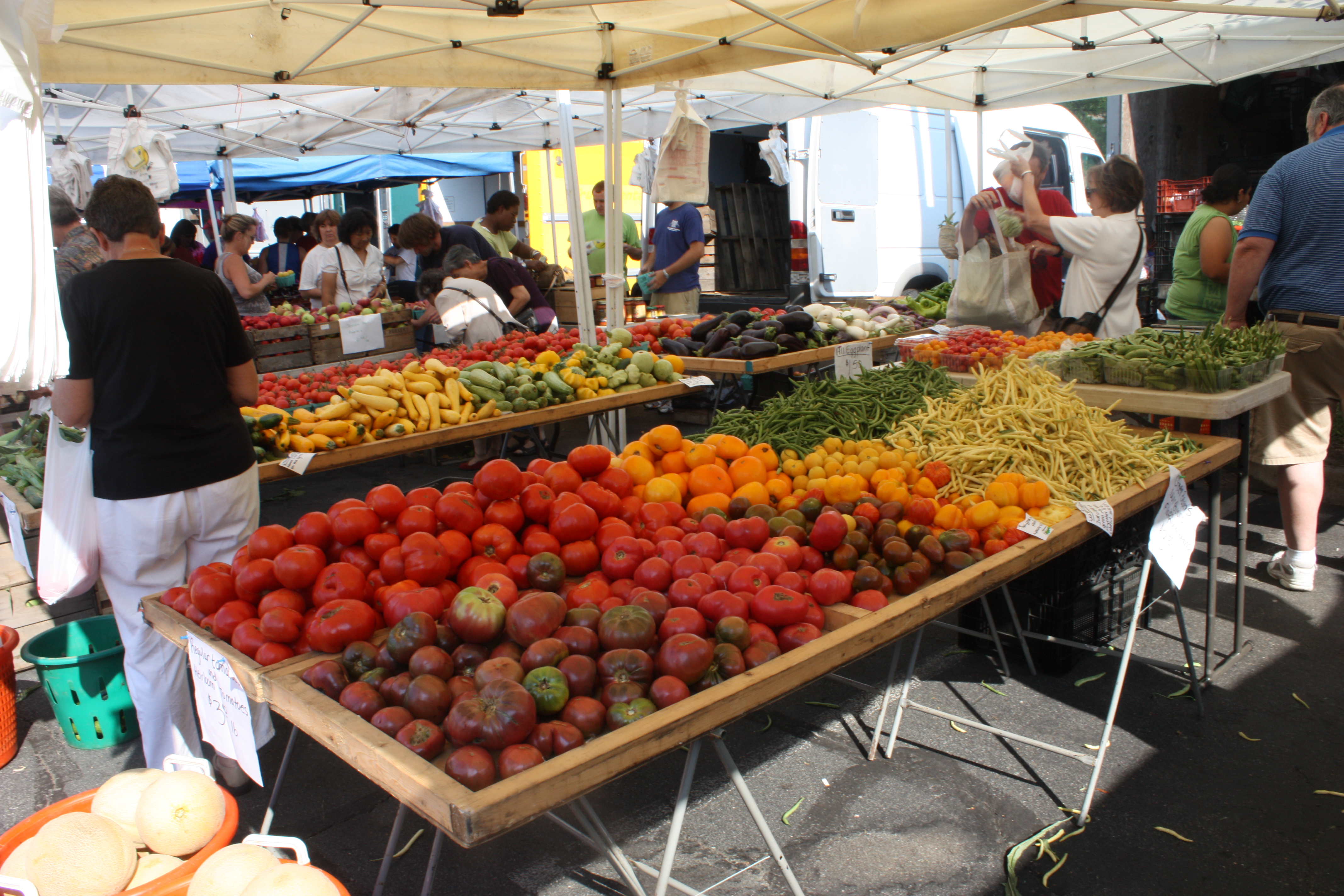 Summer comes along with walking to the farmers market on Saturdays