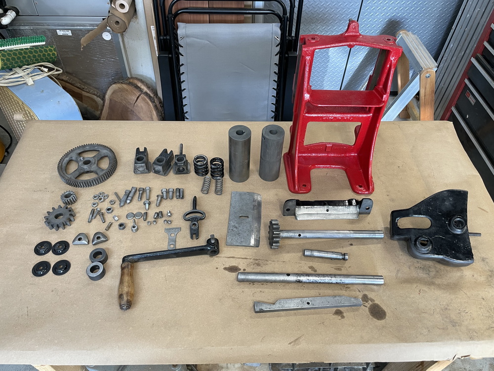 Dissasembled leather splitter