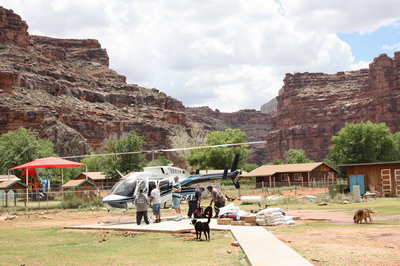 The Helicoptor lands